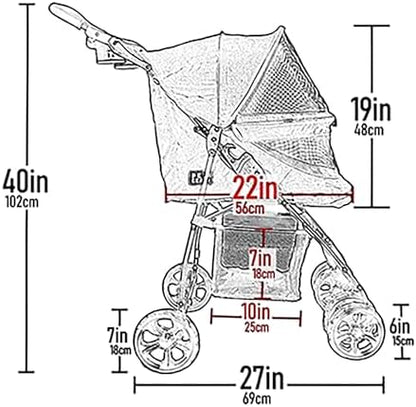 Pet Gear No-Zip Happy Trails Lite Pet Stroller, Jade