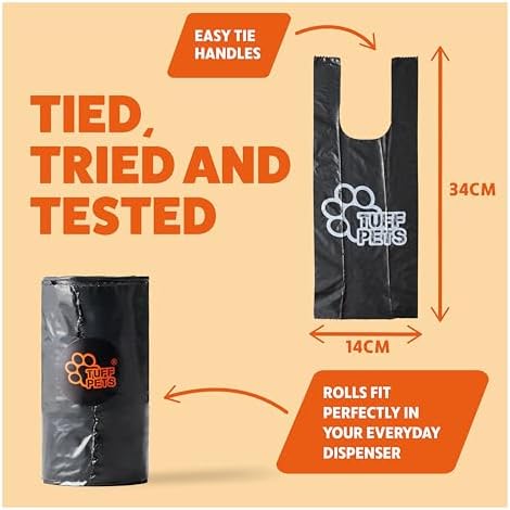 Tuff Pets Dog Poop Bag Holder for Leash, Bamboo Dispenser with 10 Bags