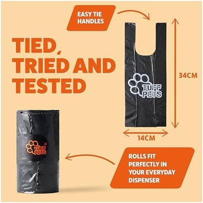 Tuff Pets Dog Poop Bag Holder for Leash, Bamboo Dispenser with 10 Bags