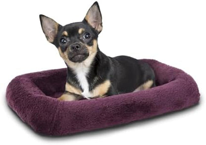 Patas Lague Small Dog Bed Bolster Pet Crate Mat 16''x12'' Taupe