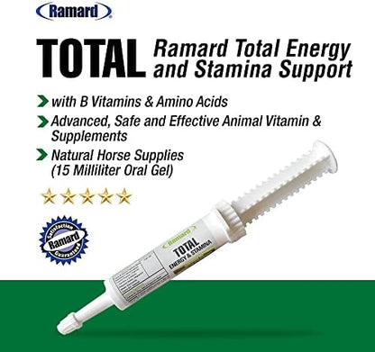 Ramard Total Energy and Stamina Support with B Vitamins & Amino Acids, Maximizes Oxygen Capacity, Peak Performance in Competition or Workouts, Powerful Vasodilator, Oral Gel, 15 cc Syringe, 1-Pack