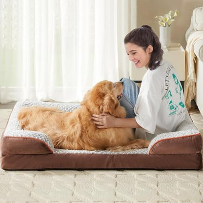LEXTRO Orthopedic Dog Bed for Medium Dogs, Comfy Sleeping Dog Sofa Bed