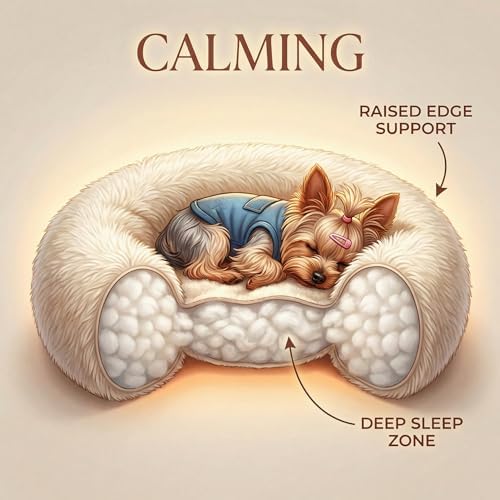 Calming Donut Small Dog Bed for Chihuahua Yorkie Maltese Shih Tzu