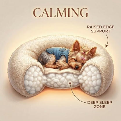 Calming Donut Small Dog Bed for Chihuahua Yorkie Maltese Shih Tzu