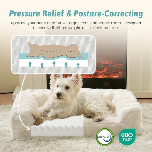 COZY KISS Orthopedic Dog Beds with Removable Washable Cover