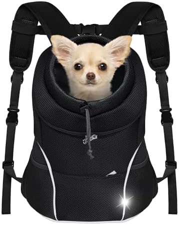 YUDODO Dog Front Carrier Backpack, Adjustable Breathable Dog Backpack