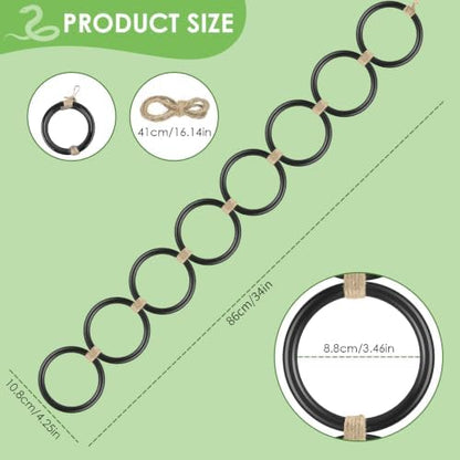 DBNESS Snake Climbing Rings, Ball Python Enclosure Enrichment Ring, Adjustable Reptiles Terrarium Decor Accessories for Corn Snakes, Garter Snakes, Iguana, Lizards, Chameleons, Parrot (Black-2pcs)