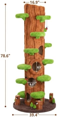 Luxury Cat Tree Tower for Indoor Cats,78.6" Tall Cat Tree,Multi-Level Furniture Activity Center with Scratching Posts Stand House Condo Funny Toys Kittens Pet Play House