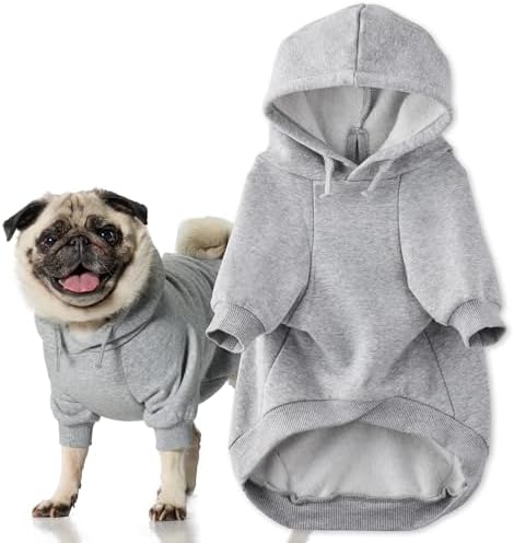 Pet Passion Rocky II Dog Hoodie, Heather Grey, X-Small