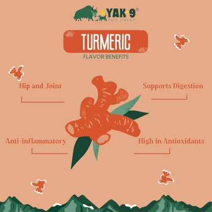 Yak9 Yak Cheese Himalayan Dog Chew, Turmeric | High Protein, Non Rawhide Dog Chews Long Lasting| Non GMO, Gluten Free, Grain Free Yak Milk Dog Chew | Extra Large Size,1 PC
