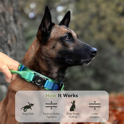 2026 Upgrade Waterproof Tactical AirTag Dog Collar, Built in AirTag Holder