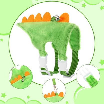 Ferret Harness and Leash Set Small Animals Vest Harness with Safe Bell Dinosaur Shaped Leash Set for Baby Rabbit Guinea Pig Teacup Chihuahua Mouse and Other Small Pet