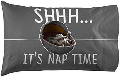 Star Wars Mandalorian Baby Yoda Grogu Kids Pillowcase, Gray