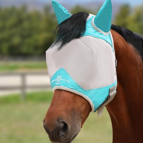 Harrison Howard Half Face Horse Fly Mask UV Protection and Breathable for Equine Use Comfortable Mint L