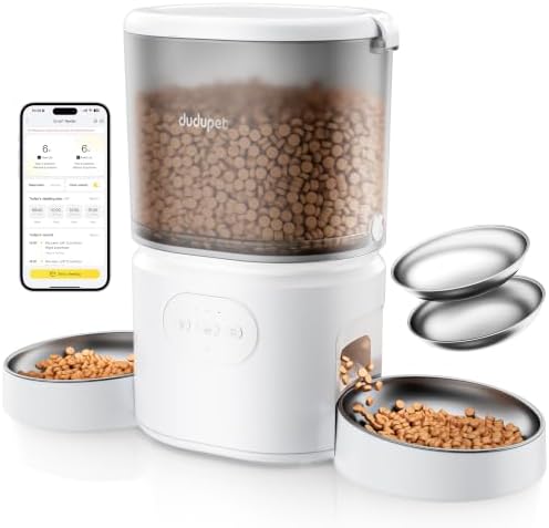 Automatic Cat Feeder for 2 Cats, Dual Cat Feeder with 5G WiFi APP