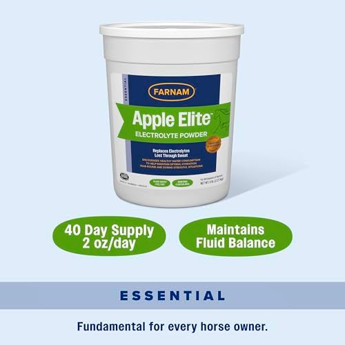 Farnam Apple Elite Horse Electrolytes Powder Supplement, 40 Day Supply