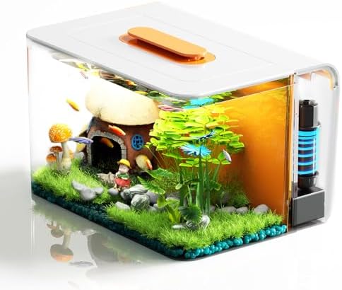 2.5 Gallon Fish Tank Kit with Heater for Betta, Shrimp, Guppy, Acrylic