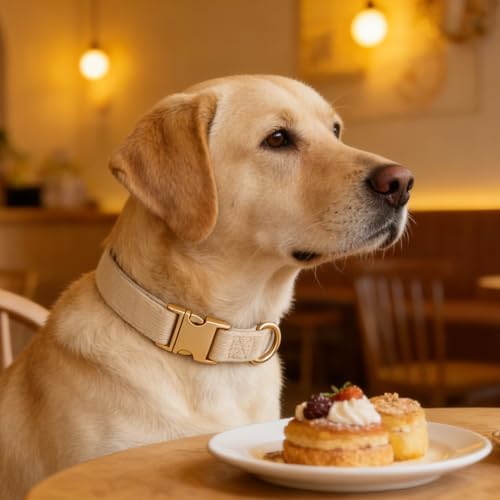 Soft Corduroy Fibric Dog Collar with High Grade Metal Buckle, for Small Dogs.(White,Small:10-15")