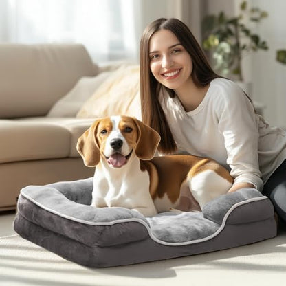 NEWBULIG 42x32 Inch Orthopedic Dog Bed for Indoor Use, Soft Surface