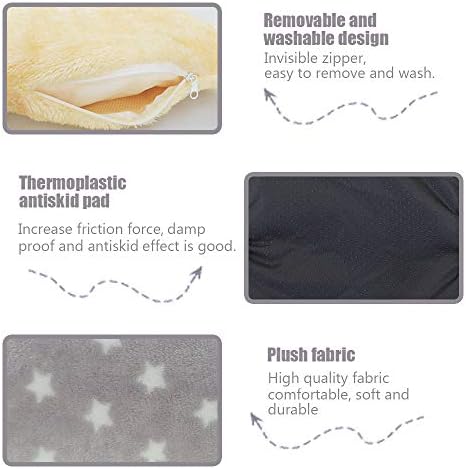 HOMEYA Small Animal Pet Bed, Sleeping House Habitat Nest for Guinea Pig Hamster Hedgehog Rat Chinchilla Hideout Bedding Snuggle Sack Cuddle Cup Cage Accessories with Removable Washable Mat- XL(Grey)
