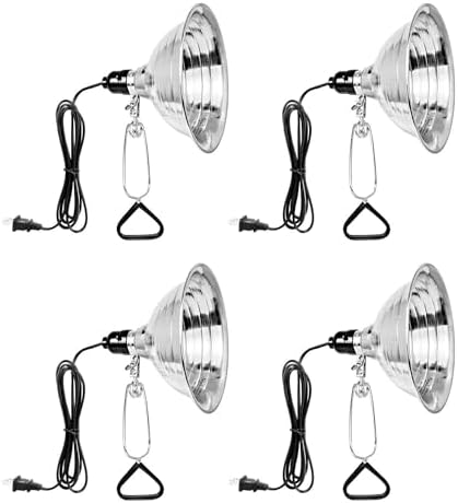 Simple Deluxe Clamp Lamp Light with 8.5 Inch Aluminum Reflector up to 150 Watt E26 (no Bulb Included) 6 Feet 18/2 SPT-2 Cord, 4-Pack