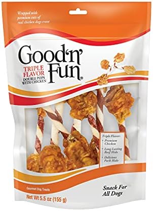 GOOD 'N' FUN Double Pops Long-Lasting Dog Treat, 5.5 oz (3 Pack)
