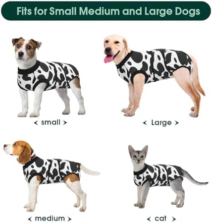 Kuoser Recovery Suit for Dogs Cats, Soft Dog Surgery Suit Female Male Spay