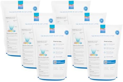 PrettyLitter Health Monitoring Cat Litter, Lotus Flower, 6-Pack, 6 lb. Bags