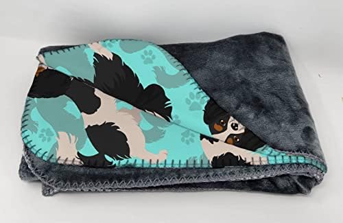 Caroline's Treasures MLM1066TBLT Tricolor Cavalier Spaniel Soft Travel Blanket with Bag Airplane Blanket, Indoor Outdoor Camping Blanket for Traveling, Picnics, Beach Trips, Concerts