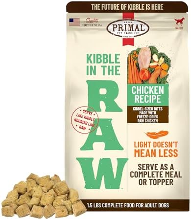Primal Kibble in The Raw, Freeze-Dried Dog Food, Chicken, 1.5 lb