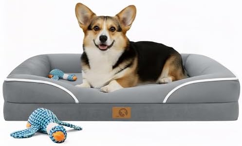 Homemate Dog Bed Large Sized Dog: 36"x27" Orthopedic Pet Bed with Toy