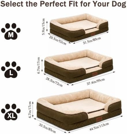 Orthopedic Memory Foam Dog Bed with Reusable Potty Pad