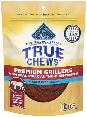 Blue Buffalo True Chews Premium Grillers Steak Dog Treats, 10 oz