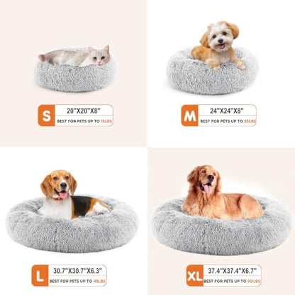 NEWBULIG 37x37 Inch Donut Dog Bed for Indoor Use, Fluffy Large Pet Sofa