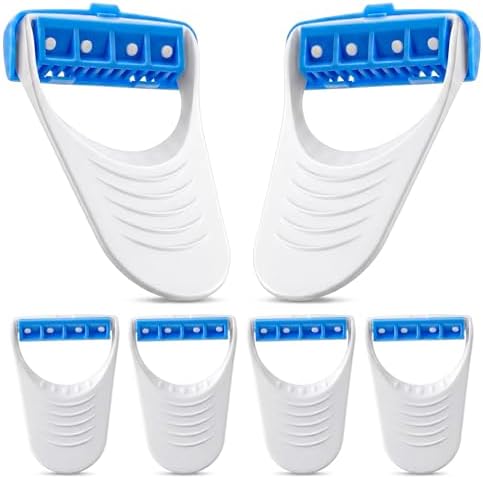 Prasacco 6 Pcs Horse Clippers Grooming Razor, Disposable Horse Shaver ABS+Stainless Steel Razors for Horses & Pet Grooming (White & Blue, 2.28 x 1.81 in)