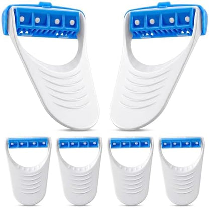 Prasacco 6 Pcs Horse Clippers Grooming Razor, Disposable Horse Shaver ABS+Stainless Steel Razors for Horses & Pet Grooming (White & Blue, 2.28 x 1.81 in)