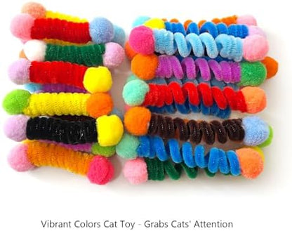 IUHKBH Cat Spring, 24 PCS Vibrant Spiral Cat Coil Interactive Kitten Toys