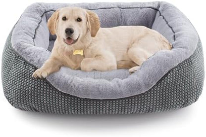 INVENHO Medium Dog Beds for Medium Dogs Washable, Rectangle Dog Bed Medium Size Dog, Orthopedic Dog Bed, Warming Soft Calming Sleeping Puppy Bed Durable Pet Bed with Anti-Slip Bottom M(30"x24"x9")