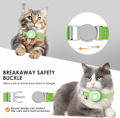 GPS Tracker for Cats - No Monthly Fee Cat Tracker, Waterproof Real-Time Tracking Collar for Pets, Kids,Luggage & Assets | 367-Day Battery Life | iOS Compatible | Anti-Lost Tracker Device (Green)