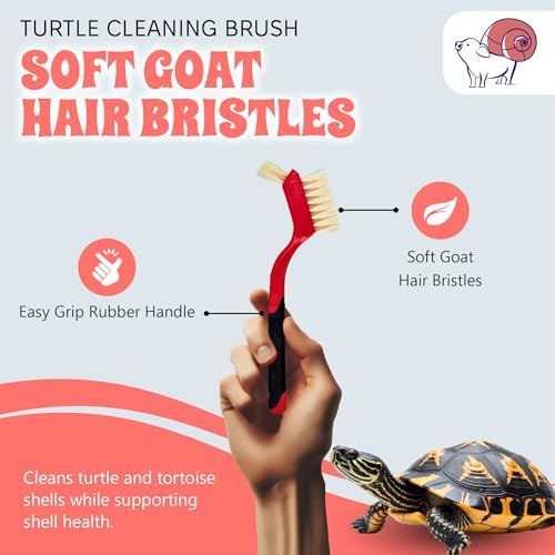 Turtle Cleaning Brush - Gently Remove Dirt from Turtles and Tortoises - Red by Snout and Shell