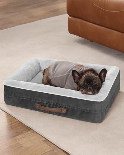 Upvilla Orthopedic Dog Bed, Four-Sided Small Dog Sofa, Washable Cover Gray