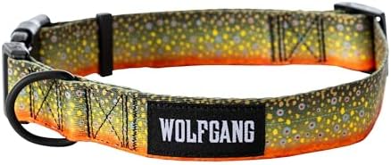 Wolfgang Wide Venture Dog Collar Brooktrout Print Medium