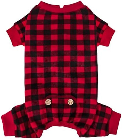 KYEESE Velvet Dog Pajamas for Small Dogs Soft Plaid Onesie Daily Wear