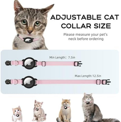 AirTag Cat Collars, Stretchy Collar with Apple Air Tag Holder and Bell