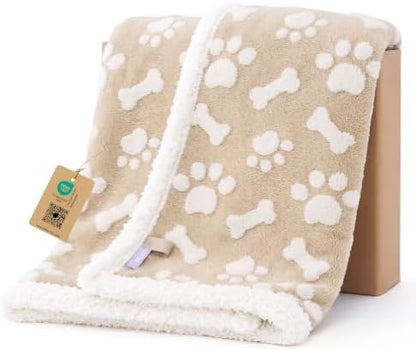 LE SURE Waterproof Dog Blankets for Small Dogs Cute Cozy 3D Jacquard,25x35
