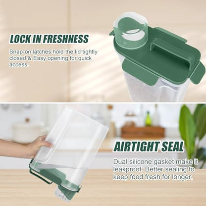 5 Lbs Pet Dog Food Storage Container for Bird Seed Rice Flour - Dark Green