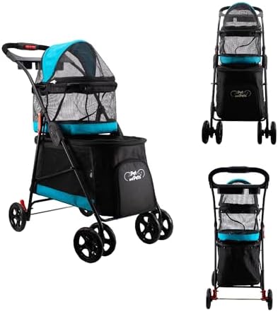 PETIQUE Pet & Pets Double Decker Pet Stroller, 11.53 Pound, Teal