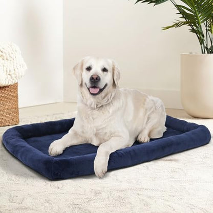 Patas Lague Small Dog Bed Bolster Pet Crate Mat 16''x12'' Navy Blue