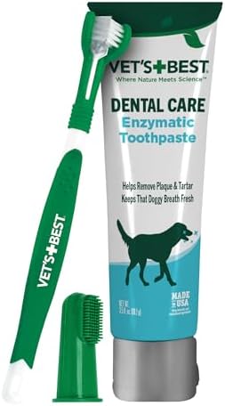Vet's Best Dog Toothpaste & Toothbrush Dental Care Kit, With Brush 3.5 oz