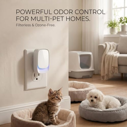 Cat Litter Odor Deodorizer, Plug In, Safe Air Purifier for Pets